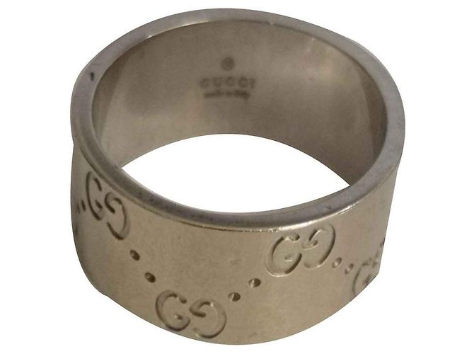 Gucci Icon Collection Weißgoldring Größe 11 Silber