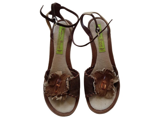 Autre Marque Materia Prima by Goffredo Fantini sandals 8 CM HEELS Brown Beige Leather  ref.124995