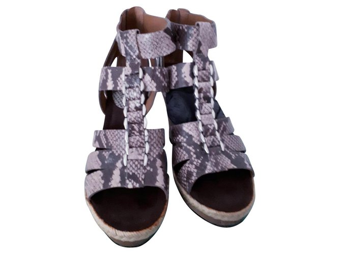 Clarks Wedge with zip Python print Leather  ref.124998