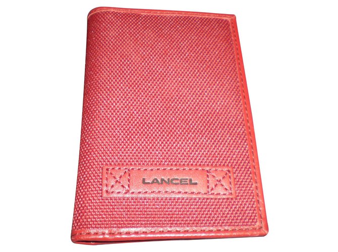 Lancel borse, portafogli, casi Rosso Tela  ref.125030