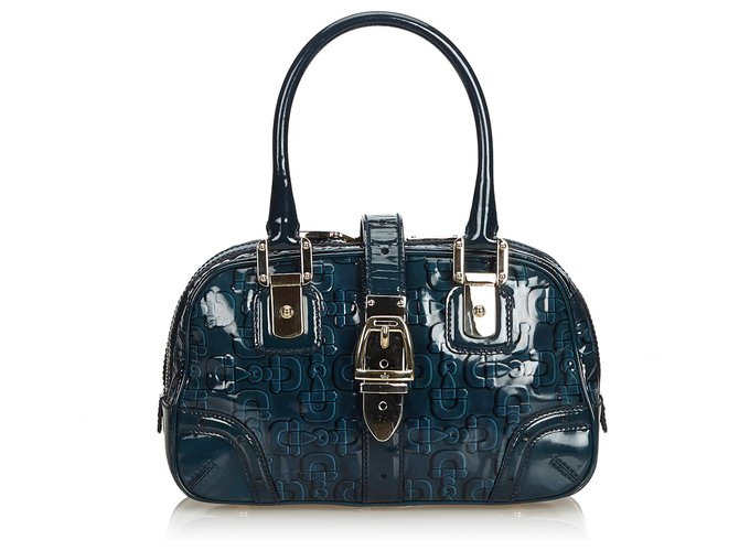 Gucci Black Patent Leather Horsebit Handbag  ref.125076