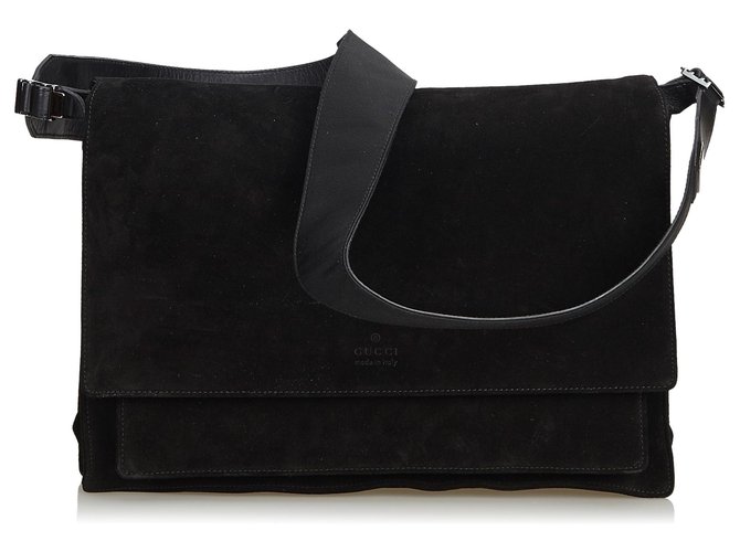 Gucci Black Suede Shoulder Bag Leather  ref.125113