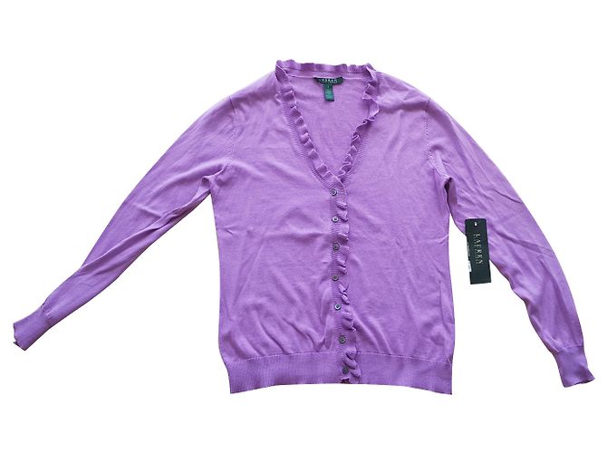 Ralph Lauren Strickjacke Flieder Baumwolle Größe S Lavendel