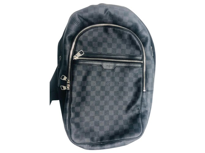 Louis Vuitton La mochila michael en grafito damier. Marrón oscuro Cuero  ref.125162