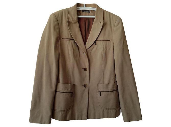 Autre Marque Blazer St. Emile beige de algodón y elastano