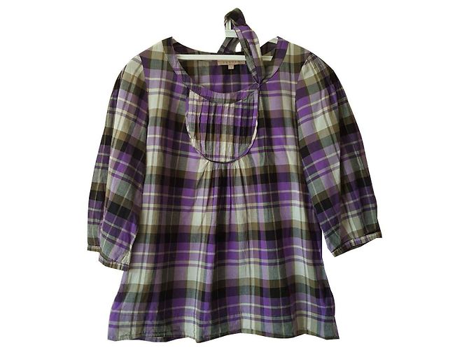 Blusa Sandro de algodão com estampa tartan Multicor