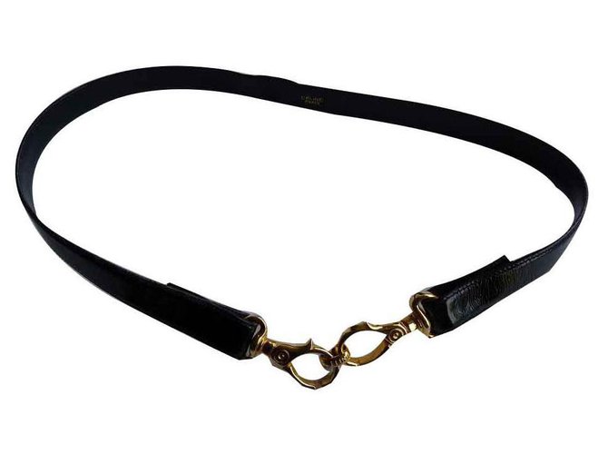 Céline Belts Black Patent leather  ref.125236