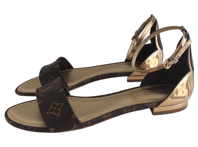 Louis Vuitton sunshine flat sandals Brown Leather  ref.125252