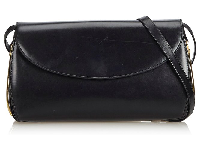 Gucci Black Vintage Leather Crossbody Bag  ref.125325