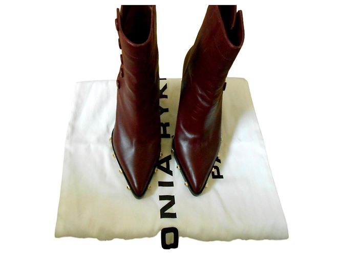 Sonia Rykiel Stiefeletten Leder Dunkelrot 38 Bordeaux