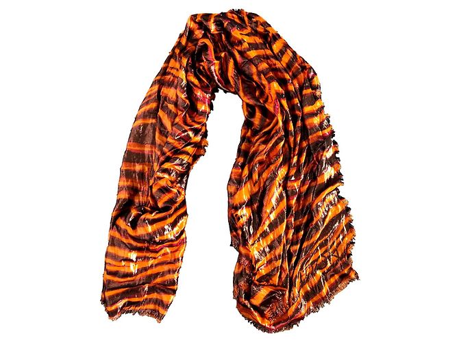 Sciarpa Louis Vuitton Zebra Disco Cachemire Arancione