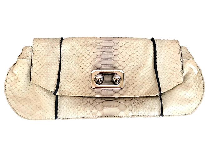 Bolso de mano Céline de Pitón Eggshell Blanco roto