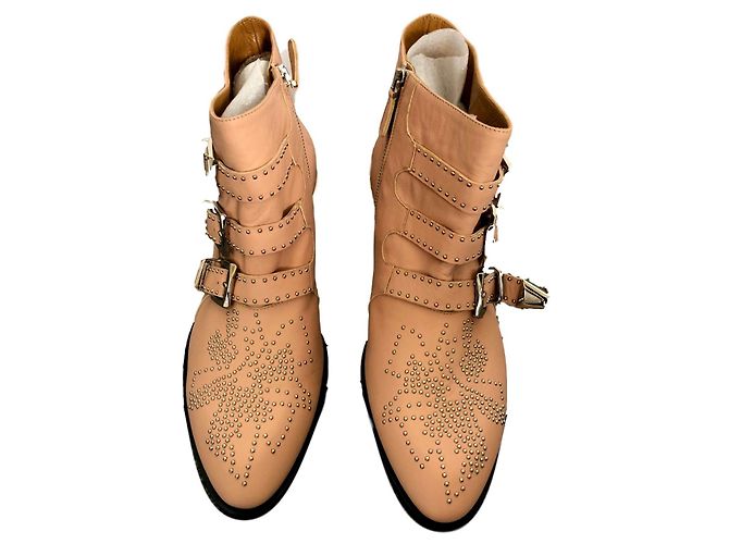 Botas Chloé Susanna de cuero rosa