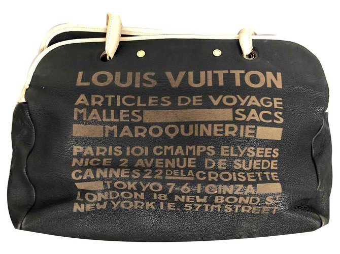 Louis Vuitton Travel Shopper Reisender Marineblau Leder  ref.125354