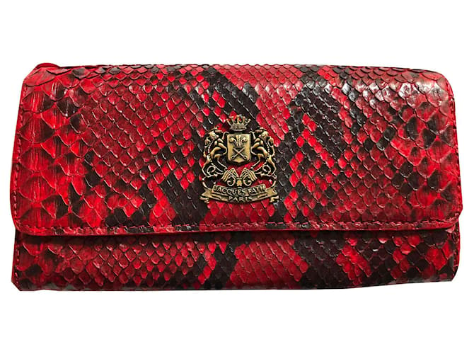 Jacques Fath Wallets Red Exotic leather  ref.125384