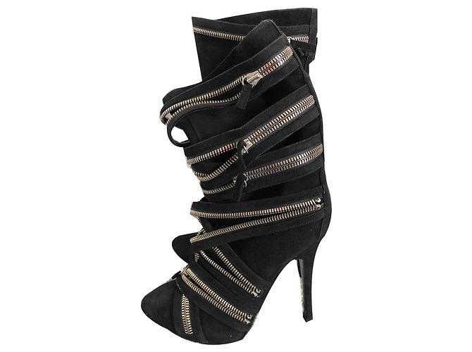 Botas Balmain em camurça preta Tamanho 40 Preto
