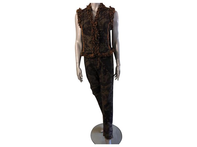 Conjunto de chaqueta sin mangas y jeans Kenzo azul oscuro algodón