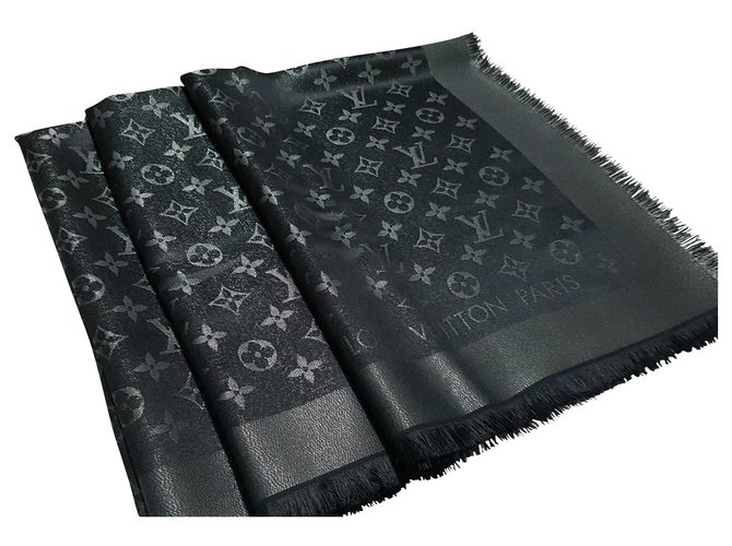 Louis Vuitton Shine Scarf Black Silk  ref.125470