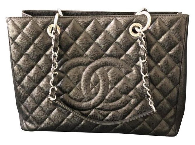 Chanel Black Caviar GST tote shoulder bag Leather  ref.125493