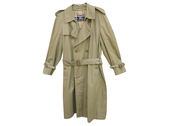 trench Burberry vintage taille 48 Coton Polyester Kaki  ref.125506