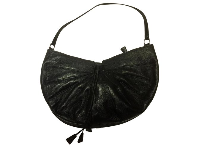 Anya Hindmarch Half moon bag Black Leather  ref.125516