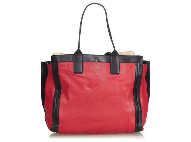 Chloé Chloe Red Leather Alison Tote Bag Black  ref.125533