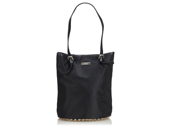 Burberry Black Plaid Nylon Tote Bag Multiple colors Cloth Cloth  ref.125552