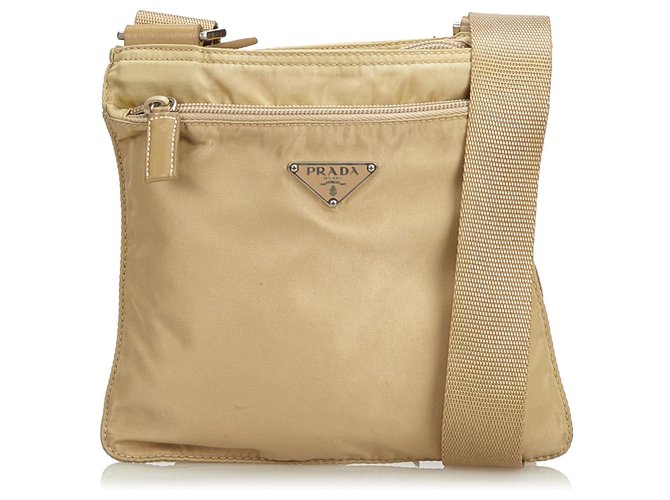 Tan Prada Tessuto Crossbody Bag