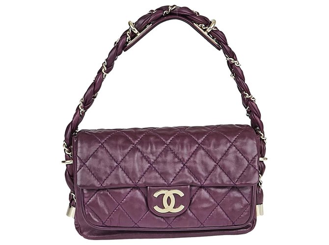 Chanel Handbags Purple Leather  ref.125624