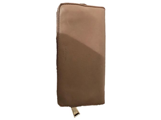 Lancel Leather Portfolio Taupe