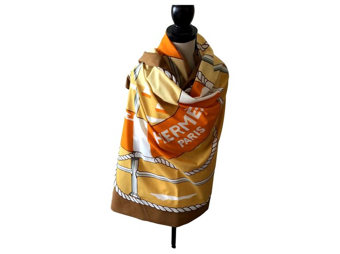 Hermès paréo Coton Orange  ref.125725