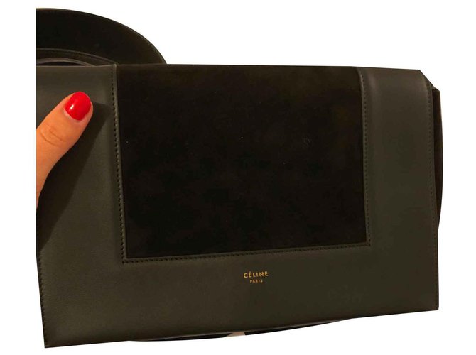 Céline Celine frame bag Black Leather  ref.125798