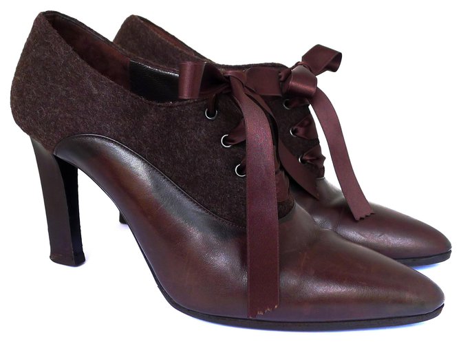Fendi Ankle Boots Dark brown Leather  ref.125804