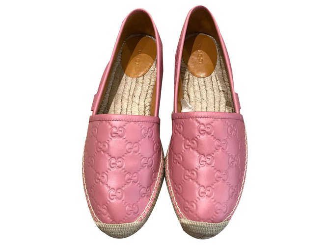 Gucci Espadrilles Pink Leather  ref.125828