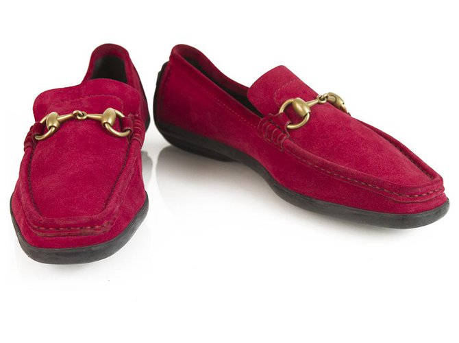 Gucci Flats Red Leather  ref.125835