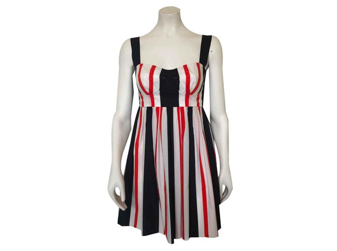 Dolce & Gabbana Mini vestido de rayas Algodón  ref.125845