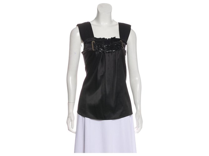 Etro Silk embellished top Black Elastane  ref.125860