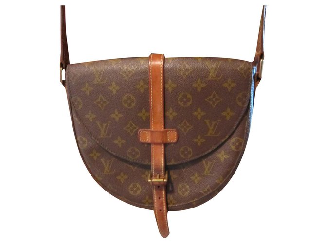 Louis Vuitton Chantilly Brown Leather Cloth  ref.125865