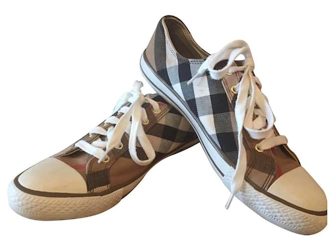 Burberry Sneakers Brown Cloth  ref.125935