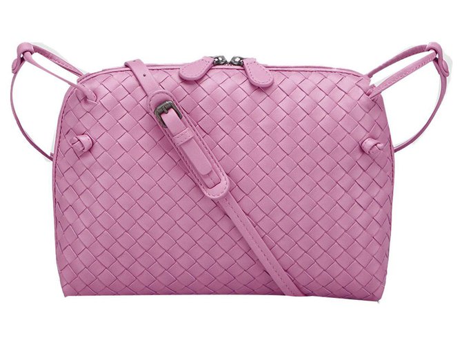 Bottega Veneta Pink Intrecciato Nodini Leather Crossbody Bag Pony-style  calfskin ref.509042 - Joli Closet