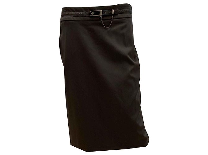 Trussardi Jeans Rock anthrazitgrau Satin Polyester
