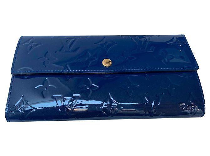 Louis Vuitton Wallet SARAH Monogram Verni Blue M61227