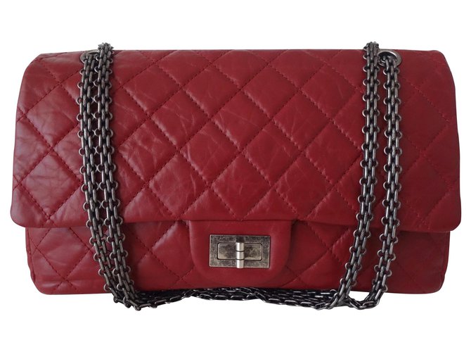 Chanel Tasche 2.55 RED JUMBO Rot Leder  ref.126048
