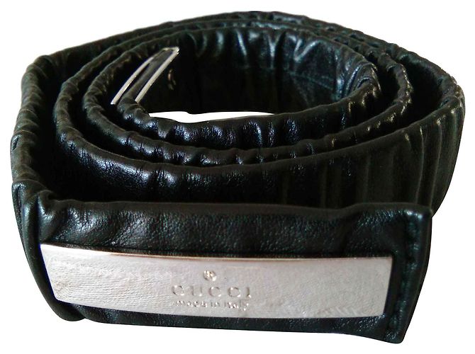 GUCCI Stretch Ledergürtel Schwarz 