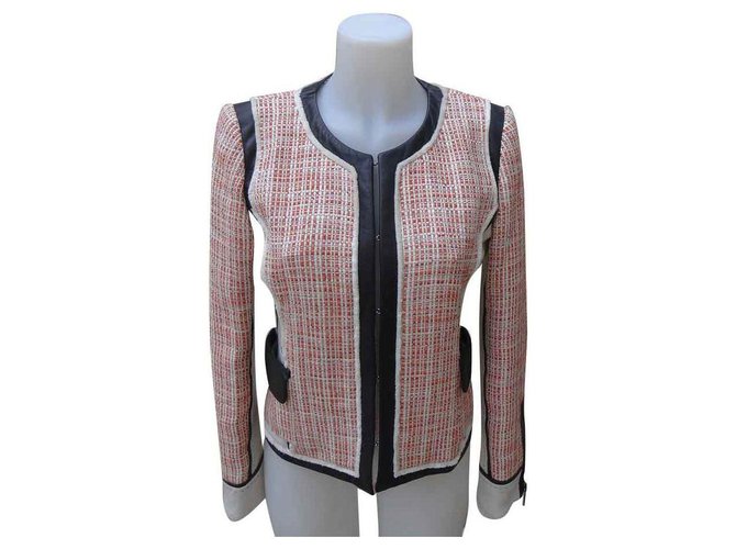 Barbara Bui Jackets Multiple colors Leather Cotton Linen  ref.126069