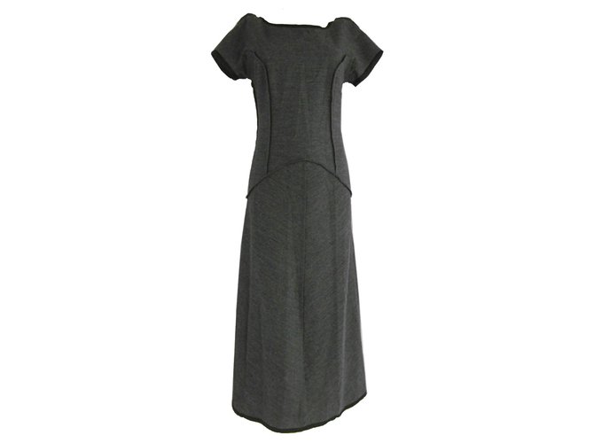 Comme des Garcons Maxi Dress Grey Wool  ref.126071