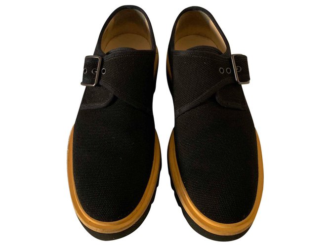 Stella Mc Cartney Sustainable monk strap black shoes Cotton  ref.126109