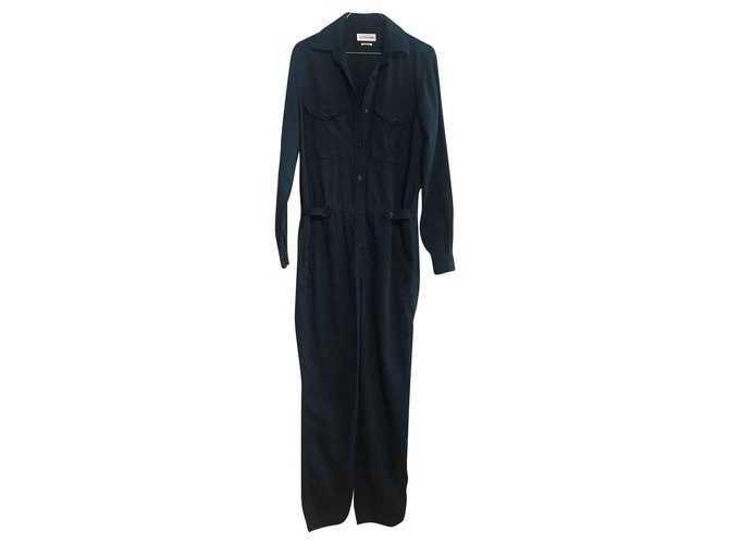 Isabel Marant Jumpsuits Navy blue Cotton Linen  ref.126137