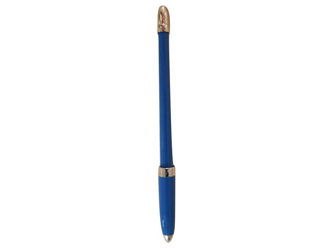 Louis Vuitton PM Calendar Pen Azul Dorado Acero  ref.126138