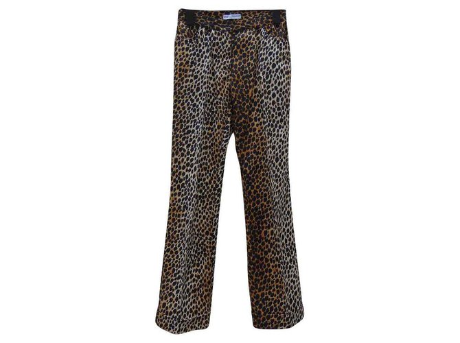 Dolce & Gabbana Pantaloni, ghette Stampa leopardo Cotone Elastan  ref.126159